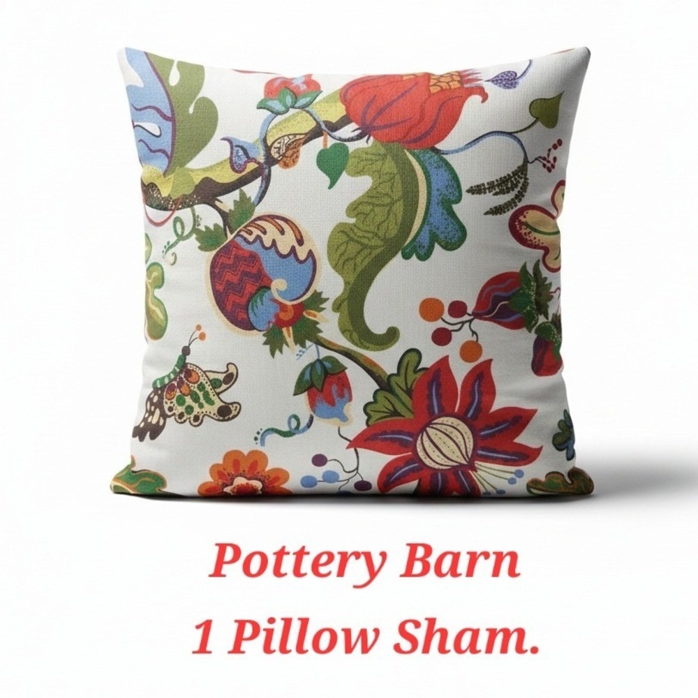 Pottery‎ Barn Floral Bird Botanical Bohemian Pillow Sham Cover 20x20 Inches